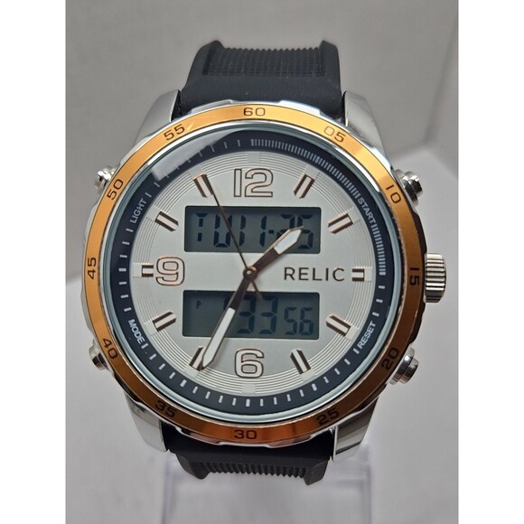 Relic Barrett ZR12186 Analog Digital Rose Bezel Quartz Mens Watch New Battery - Picture 4 of 10